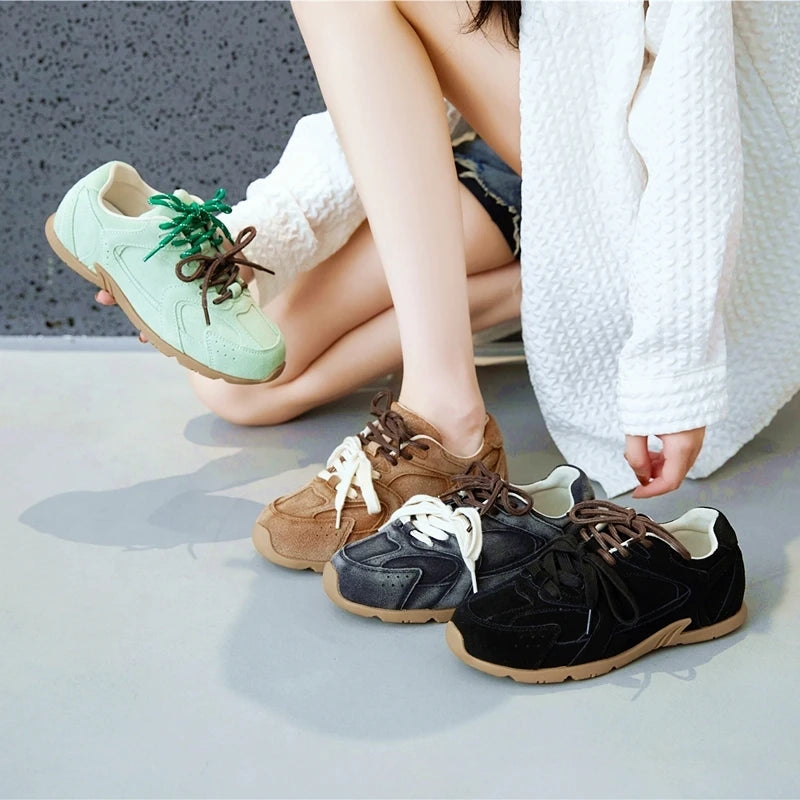 AIYUQI Women Sneakers New Genuine Leather Retro German Training Shoes Women Winter Velvet Fur Flat Casual Shoes Women | 0